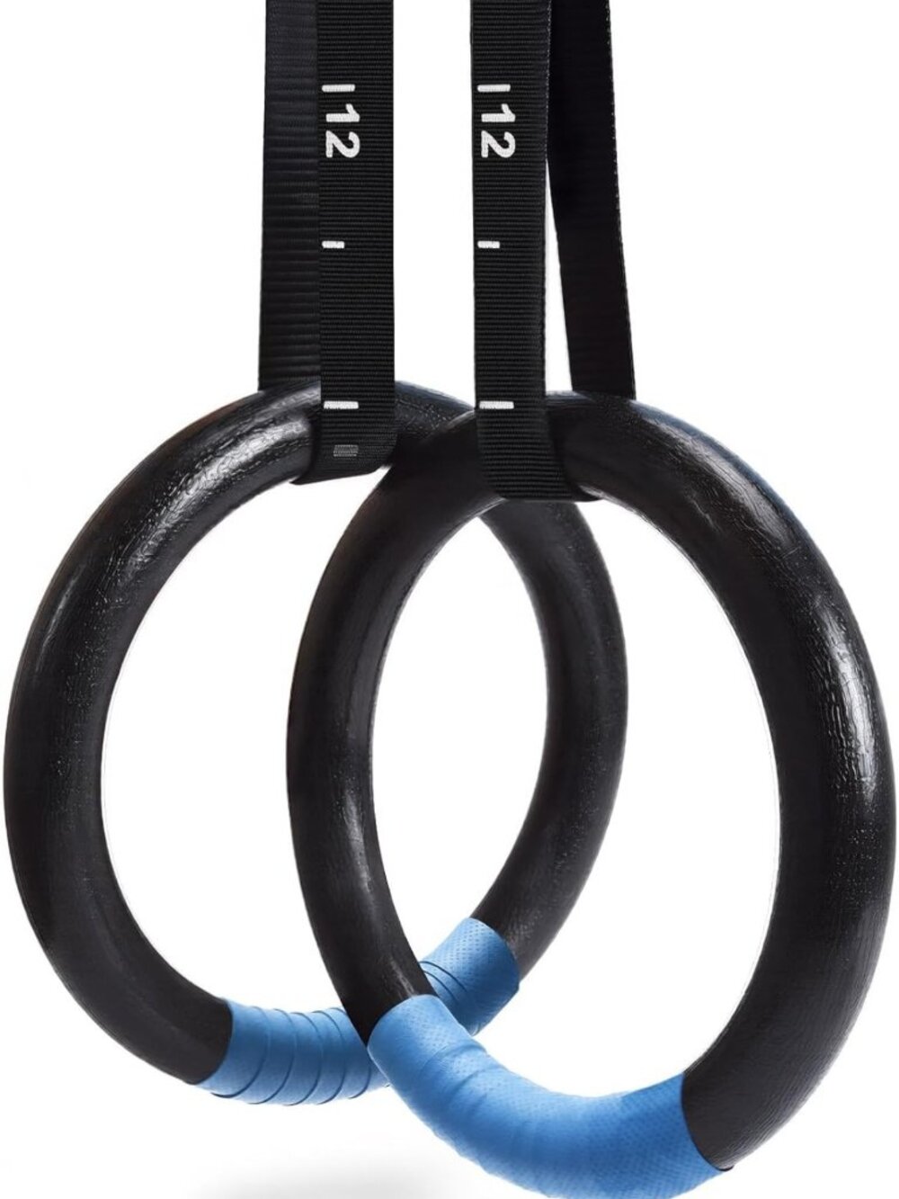 Adjustable Gymnastic Rings 1100lbs Capacity - Non-Slip Pull-Up Straps for Home